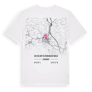 Hilter am Teutoburger Wald karta t-shirt – ekologisk bomull t-shirt från Pinshirt