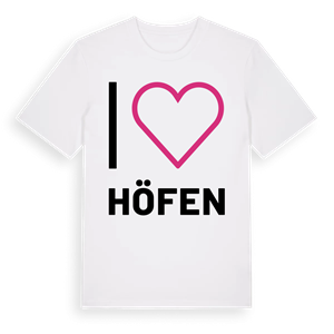 Jag älskar Höfen t-shirt stort tryck – ekologisk bomull t-shirt från Pinshirt