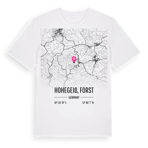 Hohegeiß, Forst karta t-shirt – ekologisk bomull t-shirt från Pinshirt