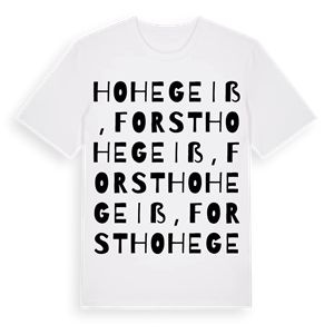 Hohegeiß, Forst ordlek t-shirt – ekologisk bomull t-shirt från Pinshirt