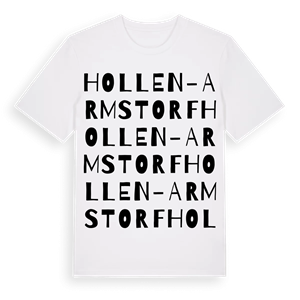 Hollen-Armstorf ordlek t-shirt – ekologisk bomull t-shirt från Pinshirt
