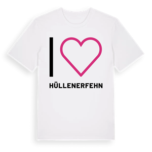 Jag älskar Hüllenerfehn t-shirt stort tryck – ekologisk bomull t-shirt från Pinshirt