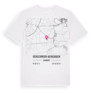 Idensermoor-Niengraben karta t-shirt – ekologisk bomull t-shirt från Pinshirt