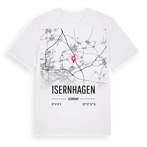 Isernhagen karta t-shirt – ekologisk bomull t-shirt från Pinshirt