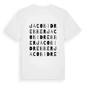Jacobidrebber ordlek t-shirt – ekologisk bomull t-shirt från Pinshirt