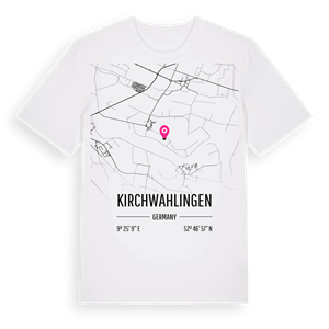 Kirchwahlingen karta t-shirt – ekologisk bomull t-shirt från Pinshirt