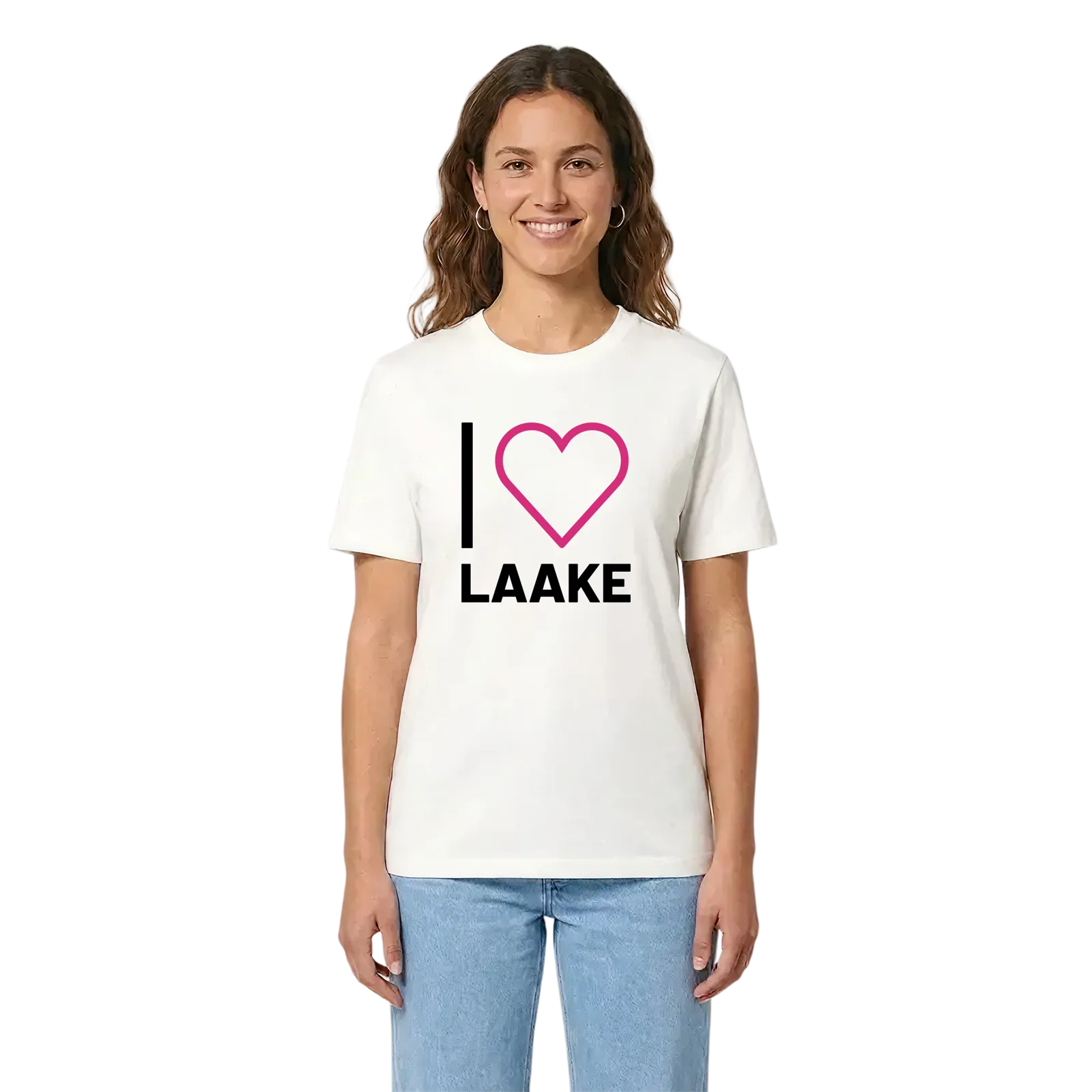 Jag älskar Laake t-shirt stort tryck – White, i miljö