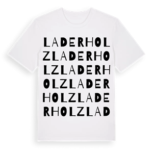 Laderholz ordlek t-shirt – ekologisk bomull t-shirt från Pinshirt