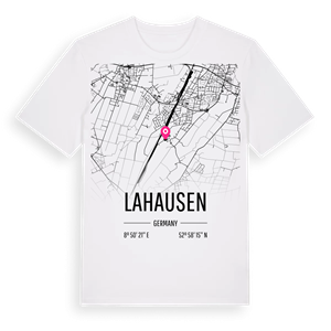 Lahausen karta t-shirt – ekologisk bomull t-shirt från Pinshirt