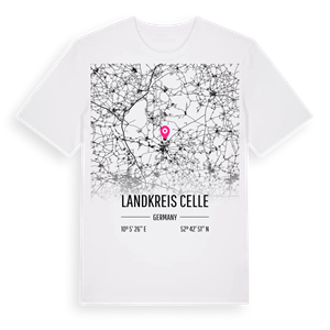 Landkreis Celle karta t-shirt – ekologisk bomull t-shirt från Pinshirt