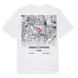 Landkreis Cloppenburg karta t-shirt – ekologisk bomull t-shirt från Pinshirt