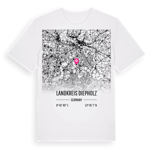 Landkreis Diepholz karta t-shirt – ekologisk bomull t-shirt från Pinshirt