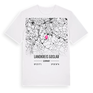Landkreis Goslar karta t-shirt – ekologisk bomull t-shirt från Pinshirt