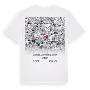 Landkreis Grafschaft Bentheim karta t-shirt – ekologisk bomull t-shirt från Pinshirt