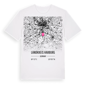 Landkreis Harburg karta t-shirt – ekologisk bomull t-shirt från Pinshirt