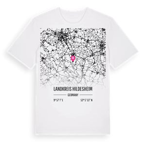 Landkreis Hildesheim karta t-shirt – ekologisk bomull t-shirt från Pinshirt