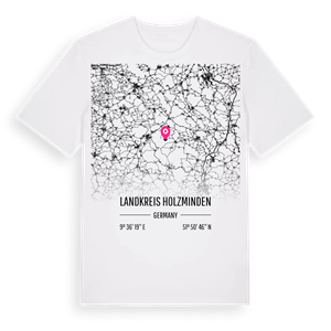 Landkreis Holzminden karta t-shirt – ekologisk bomull t-shirt från Pinshirt