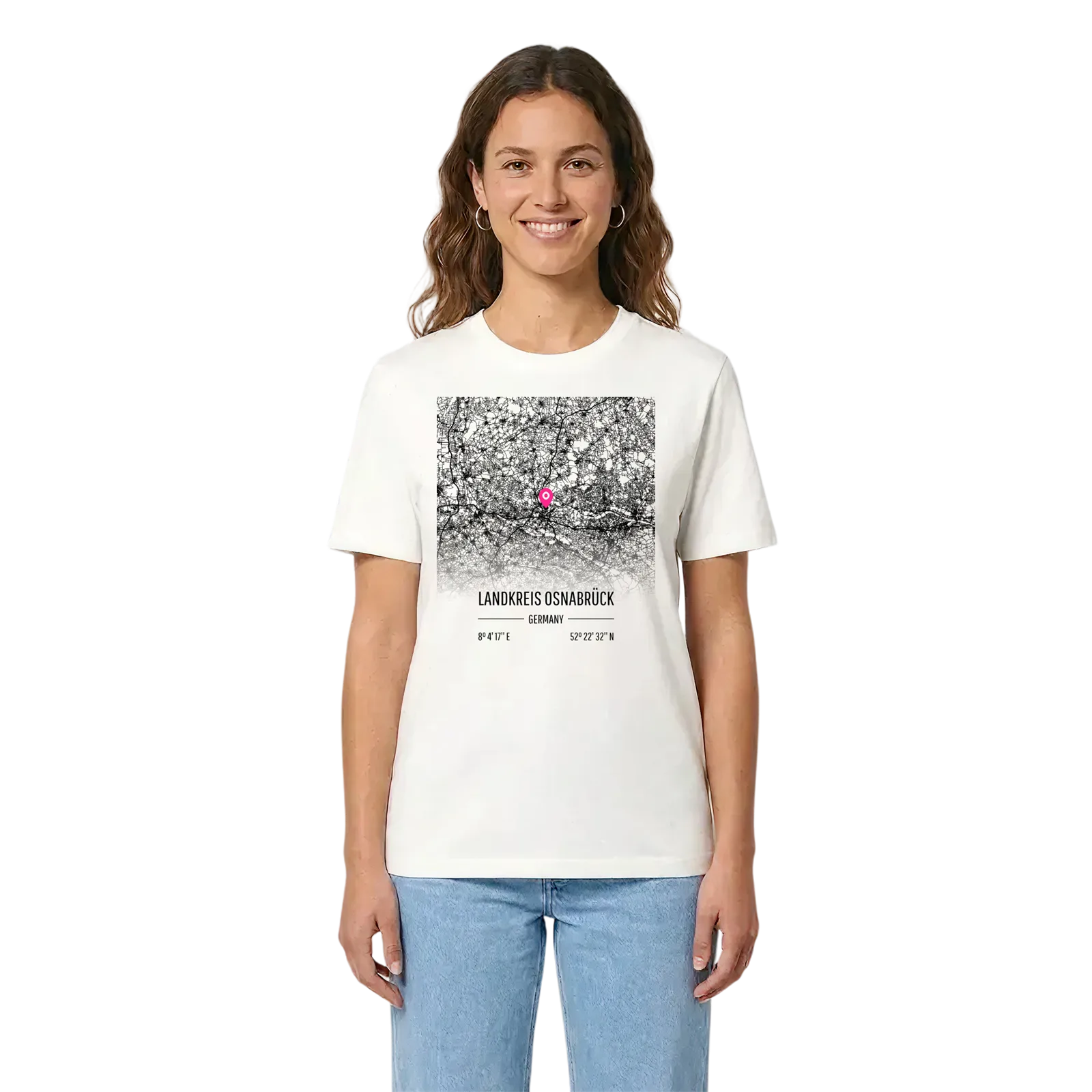 Landkreis Osnabrück karta t-shirt – White, i miljö