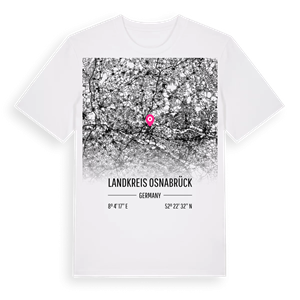 Landkreis Osnabrück karta t-shirt – ekologisk bomull t-shirt från Pinshirt