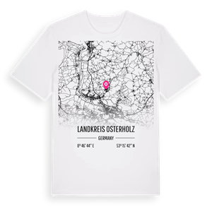 Landkreis Osterholz karta t-shirt – ekologisk bomull t-shirt från Pinshirt