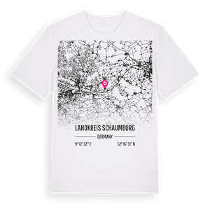 Landkreis Schaumburg karta t-shirt – ekologisk bomull t-shirt från Pinshirt