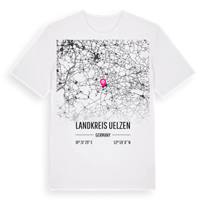 Landkreis Uelzen karta t-shirt – ekologisk bomull t-shirt från Pinshirt