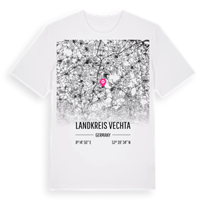 Landkreis Vechta karta t-shirt – ekologisk bomull t-shirt från Pinshirt