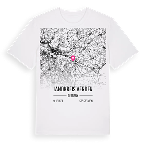 Landkreis Verden karta t-shirt – ekologisk bomull t-shirt från Pinshirt