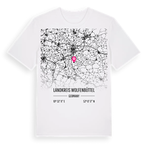 Landkreis Wolfenbüttel karta t-shirt – ekologisk bomull t-shirt från Pinshirt