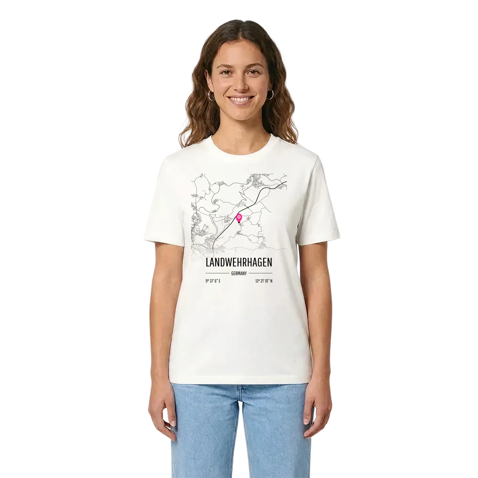 Landwehrhagen karta t-shirt – White, i miljö