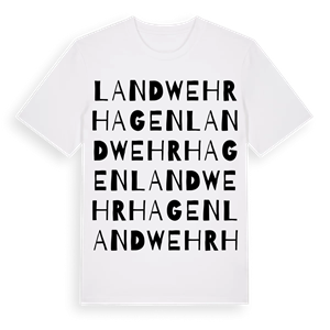 Landwehrhagen ordlek t-shirt – ekologisk bomull t-shirt från Pinshirt