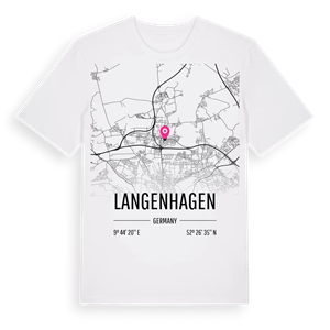 Langenhagen karta t-shirt – ekologisk bomull t-shirt från Pinshirt