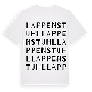 Lappenstuhl ordlek t-shirt – ekologisk bomull t-shirt från Pinshirt