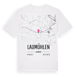 Laumühlen karta t-shirt – ekologisk bomull t-shirt från Pinshirt