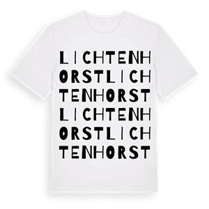 Lichtenhorst ordlek t-shirt – ekologisk bomull t-shirt från Pinshirt