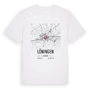 Löningen karta t-shirt – ekologisk bomull t-shirt från Pinshirt