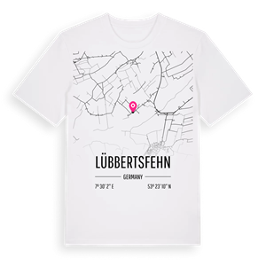 Lübbertsfehn karta t-shirt – ekologisk bomull t-shirt från Pinshirt
