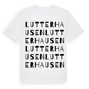 Lutterhausen ordlek t-shirt – ekologisk bomull t-shirt från Pinshirt