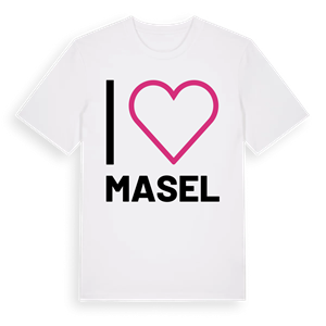 Jag älskar Masel t-shirt stort tryck – ekologisk bomull t-shirt från Pinshirt