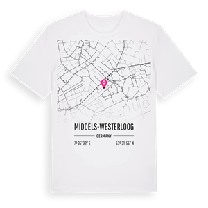 Middels-Westerloog karta t-shirt – ekologisk bomull t-shirt från Pinshirt