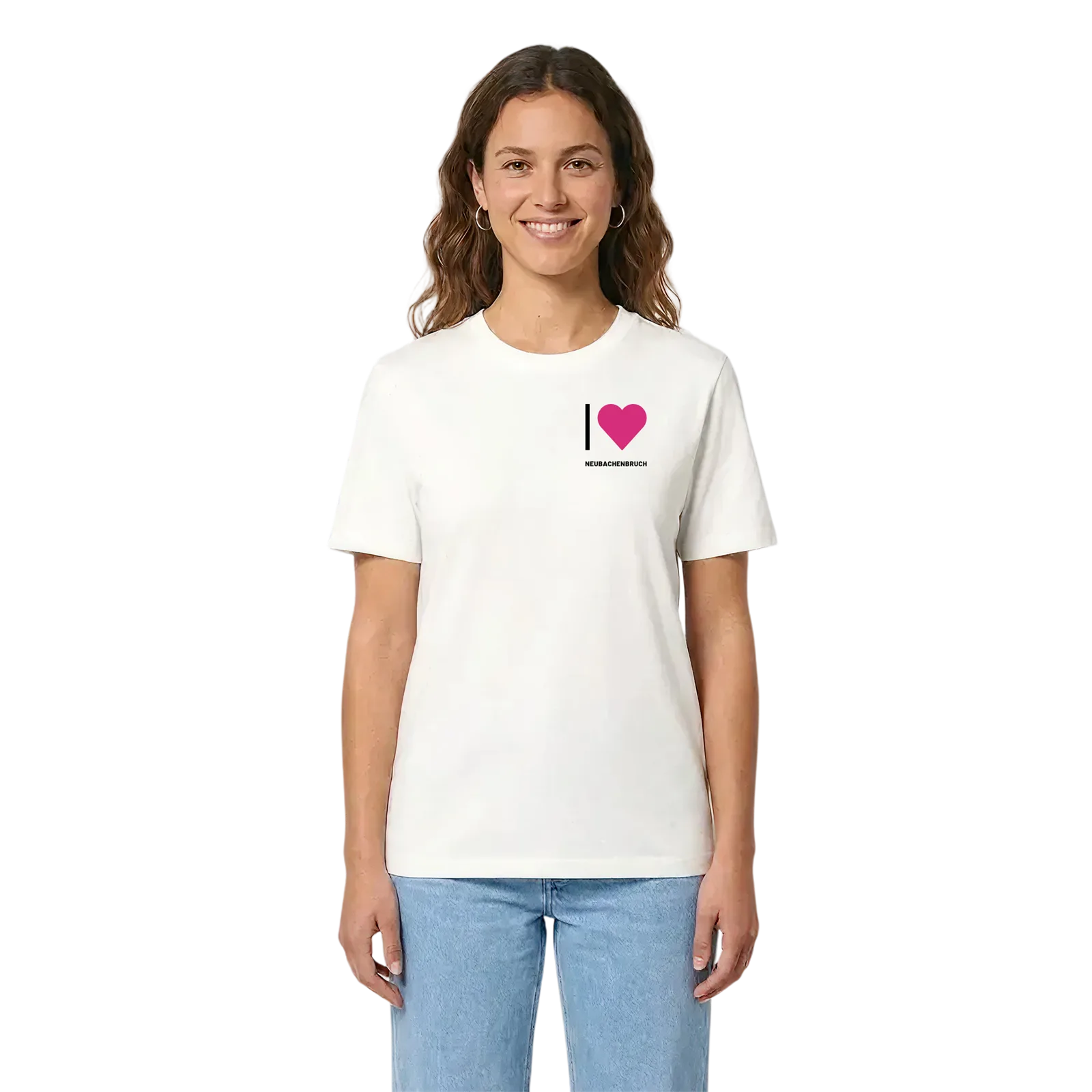 Jag älskar Neubachenbruch t-shirt litet tryck – White, i miljö