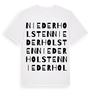 Niederholsten ordlek t-shirt – ekologisk bomull t-shirt från Pinshirt