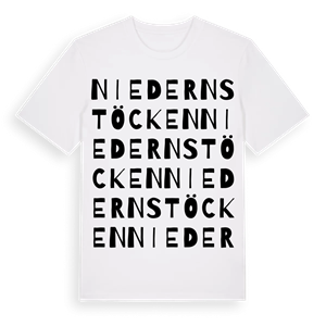Niedernstöcken ordlek t-shirt – ekologisk bomull t-shirt från Pinshirt