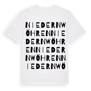Niedernwöhren ordlek t-shirt – ekologisk bomull t-shirt från Pinshirt