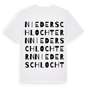 Niederschlochtern ordlek t-shirt – ekologisk bomull t-shirt från Pinshirt