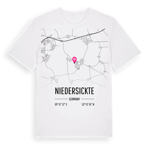 Niedersickte karta t-shirt – ekologisk bomull t-shirt från Pinshirt