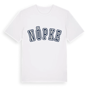 Nöpke college t-shirt – ekologisk bomull t-shirt från Pinshirt