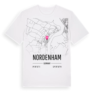 Nordenham karta t-shirt – ekologisk bomull t-shirt från Pinshirt