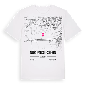 Nordmoslesfehn karta t-shirt – ekologisk bomull t-shirt från Pinshirt