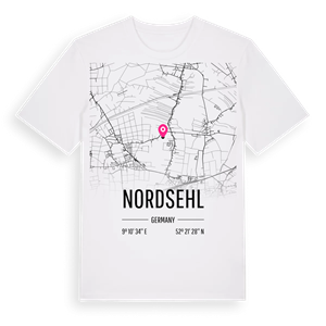 Nordsehl karta t-shirt – ekologisk bomull t-shirt från Pinshirt
